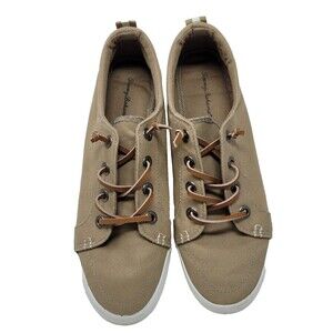 Tommy Bahama Relax Mens Boat Shoe Sneakers Size 10 Tan Canvas Casual Boating